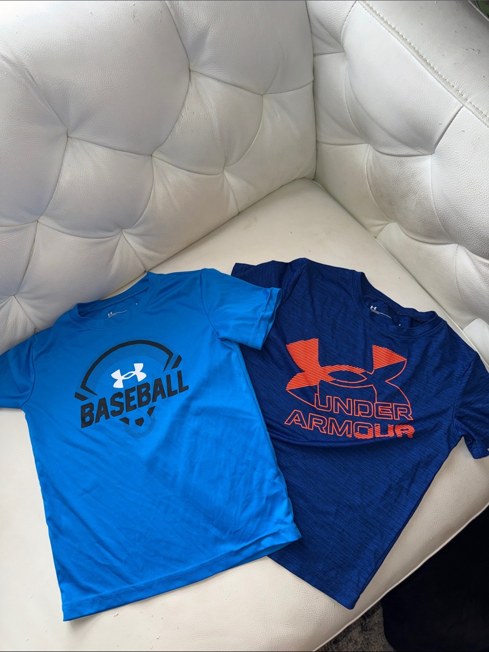 Under Armour Boys' Bright Blue & Navy Logo drifit Tees